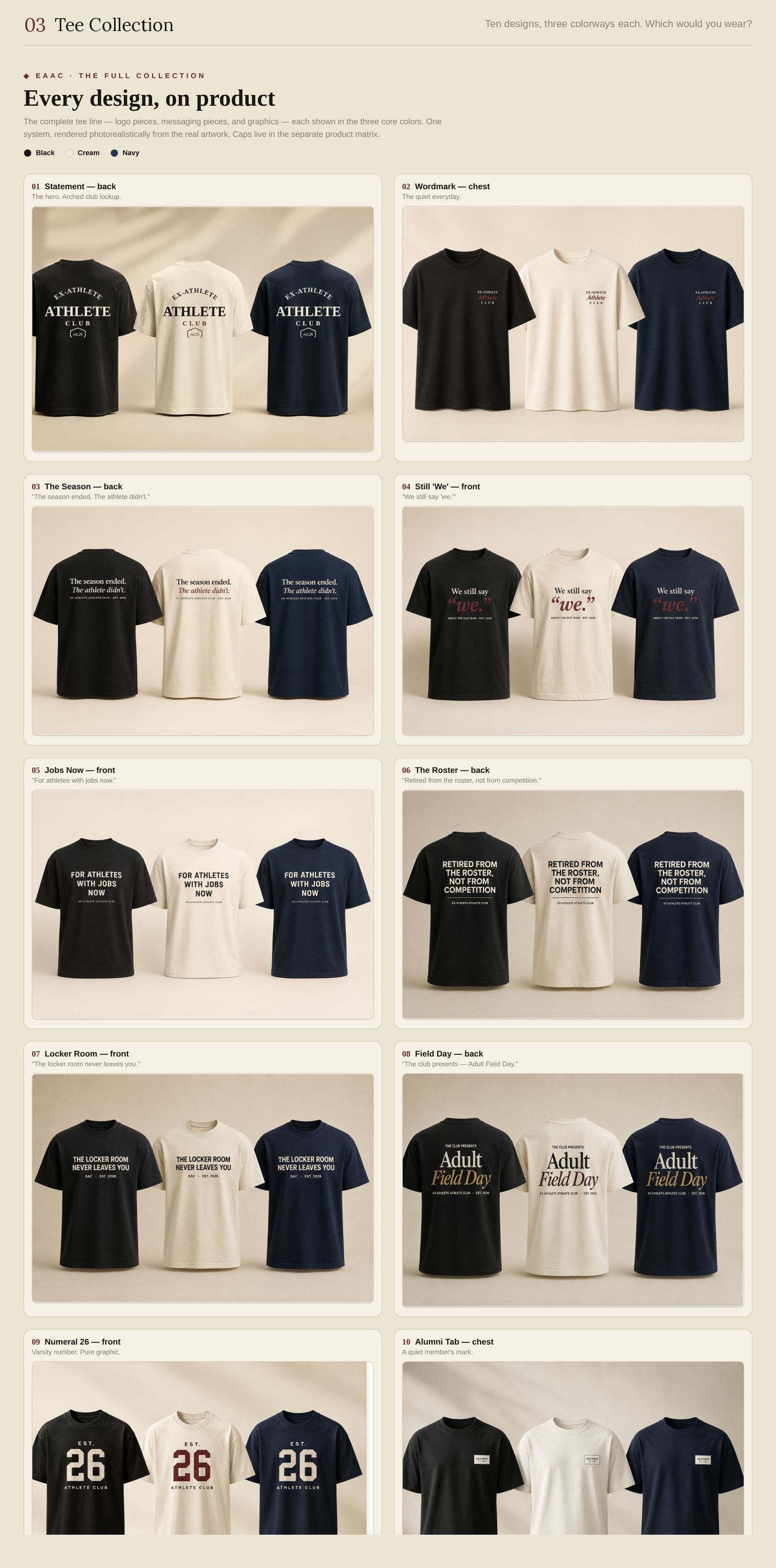 Tee collection